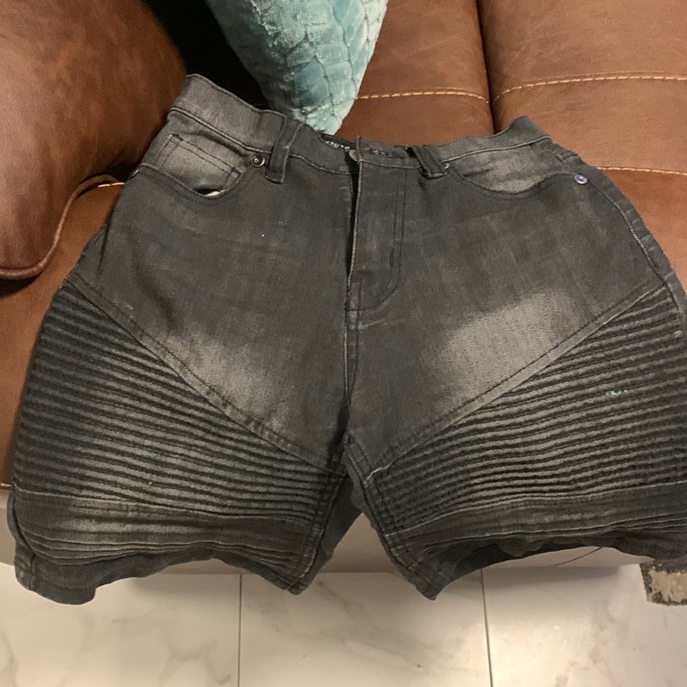 Gently used black jean shorts